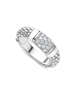 Sterling Silver Signature Caviar Pav&eacute; Diamond Ring 