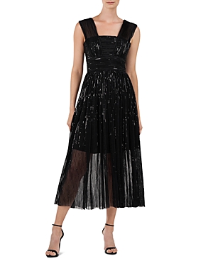 Liana Sequined Plisse Cocktail Dress