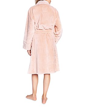 NREALY PJ Womens Winter Lengthened Coralline Plush Shawl Bathrobe Long Sleeve Robe Coat 