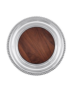 Mariposa - Pearled Round Cracker Trough with Dark Wood Insert