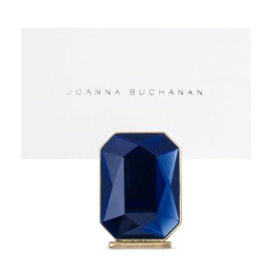 Joanna Buchanan Single Gem Placecard Holder 2-piece Set In Navy