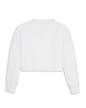 Katiejnyc Girls' Cooper Waffle Cropped Top - Big Kid In White