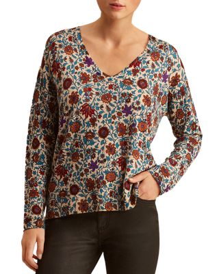 Gerard Darel - Leonie Floral Print Wool Sweater