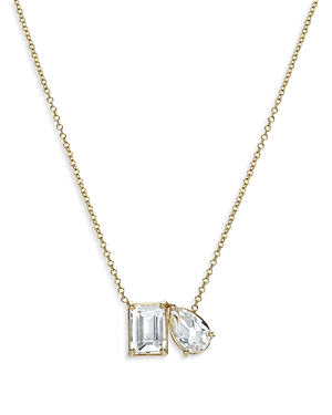 Zoe Lev White Topaz Toi Et Moi Pendant Necklace (3-1/2 Ct. T.w.) In 14k Gold, 16" + 2" Extender In White/gold