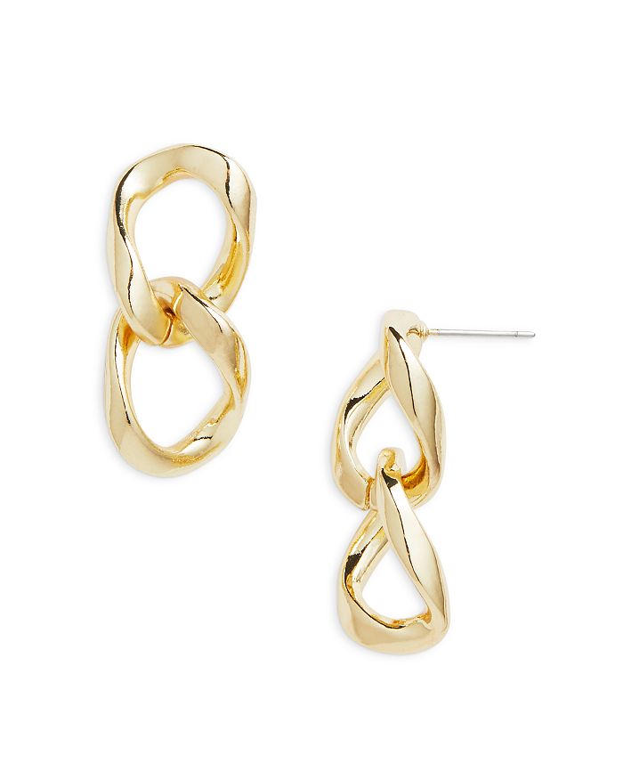 AQUA Chain Link Drop Earrings in 18K Gold Plated 100 Exclusive