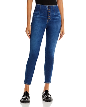 VERONICA BEARD STRATTON HIGH RISE ANKLE SKINNY JEANS IN BRIGHT BLUE