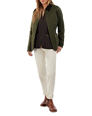 Barbour Diamond-quilted Field Jacket In Olive