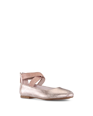 Shop Nina Girls' Marissa Crisscross Strap Ballet Flats - Little Kid, Big Kid In Rose Gold