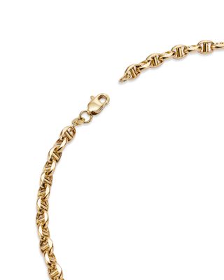 Men&#39;s Anchor Link Chain Necklace in 14K Yellow Gold, 24&amp;quot; 