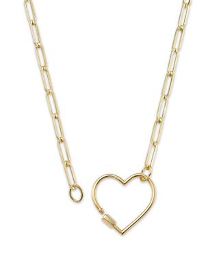 Open Heart Clasp Pendant Necklace in 14K Yellow Gold, 18"