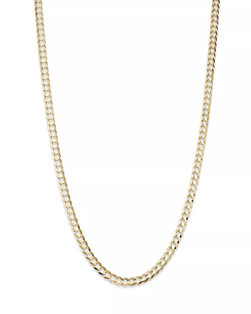 Bloomingdale's Fine Collection Men's Comfort Curb Link Chain Necklace in 14K Yellow Gold, 24