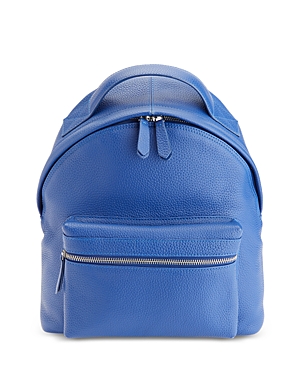 Royce New York Pebble Grain Leather 13" Laptop Backpack In Cobalt Blue