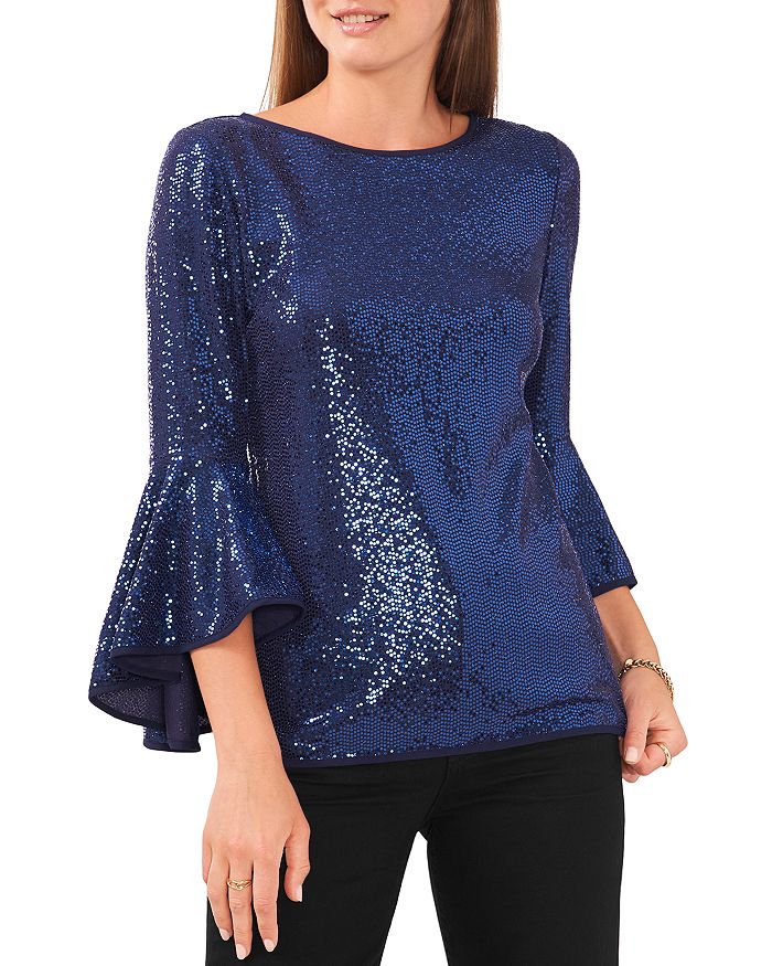 VINCE CAMUTO SPARKLE BELL SLEEVE TOP
