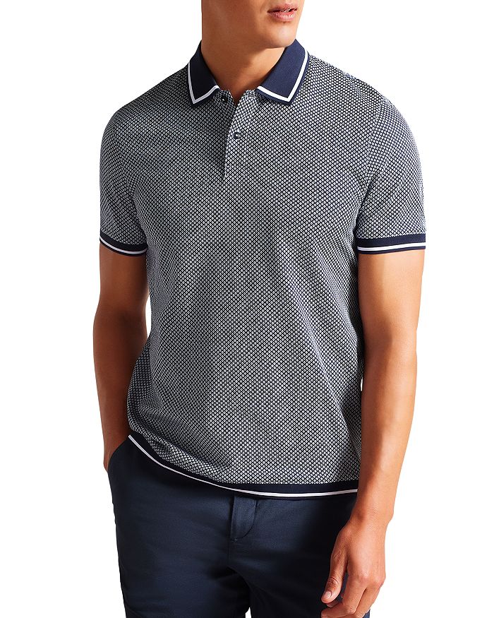 Ted Baker Affric Geo Textured Polo - Navy XL
