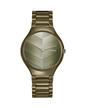 Rado Unisex Swiss True Thinline X Great Gardens Of The World Olive Green High-tech Ceramic Bracelet Watch In Green