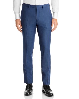 HUGO - Hesten Blue Birdseye Extra Slim Fit Suit Pants