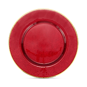 Shop Vietri Metallic Glass Service Plate Charger In Ruby