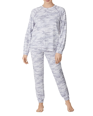 Shop Sanctuary Printed Popover & Jogger Pajama Set In Grey Camo