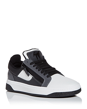 Giuseppe Zanotti Panelled Low-top Sneakers In Asfalt