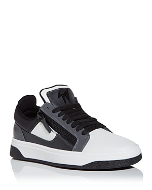 GIUSEPPE ZANOTTI MEN'S DOUBLE ZIP LOW TOP SNEAKERS