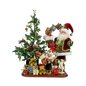Shop Mark Roberts Santa & Elf Delivering Presents In Multi