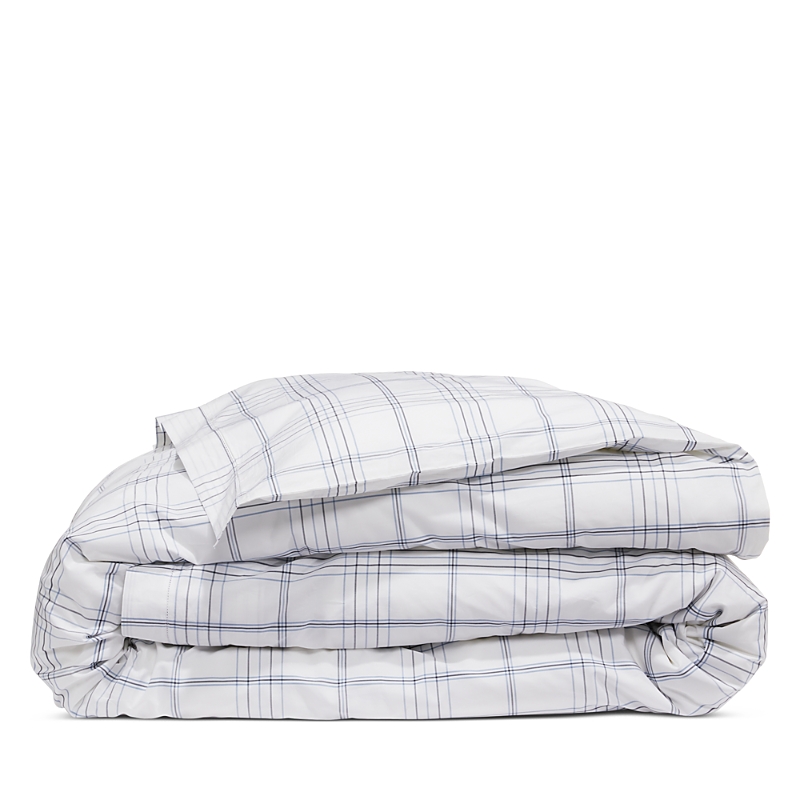 Matouk August Plaid Duvet Cover, Full/queen In Navy