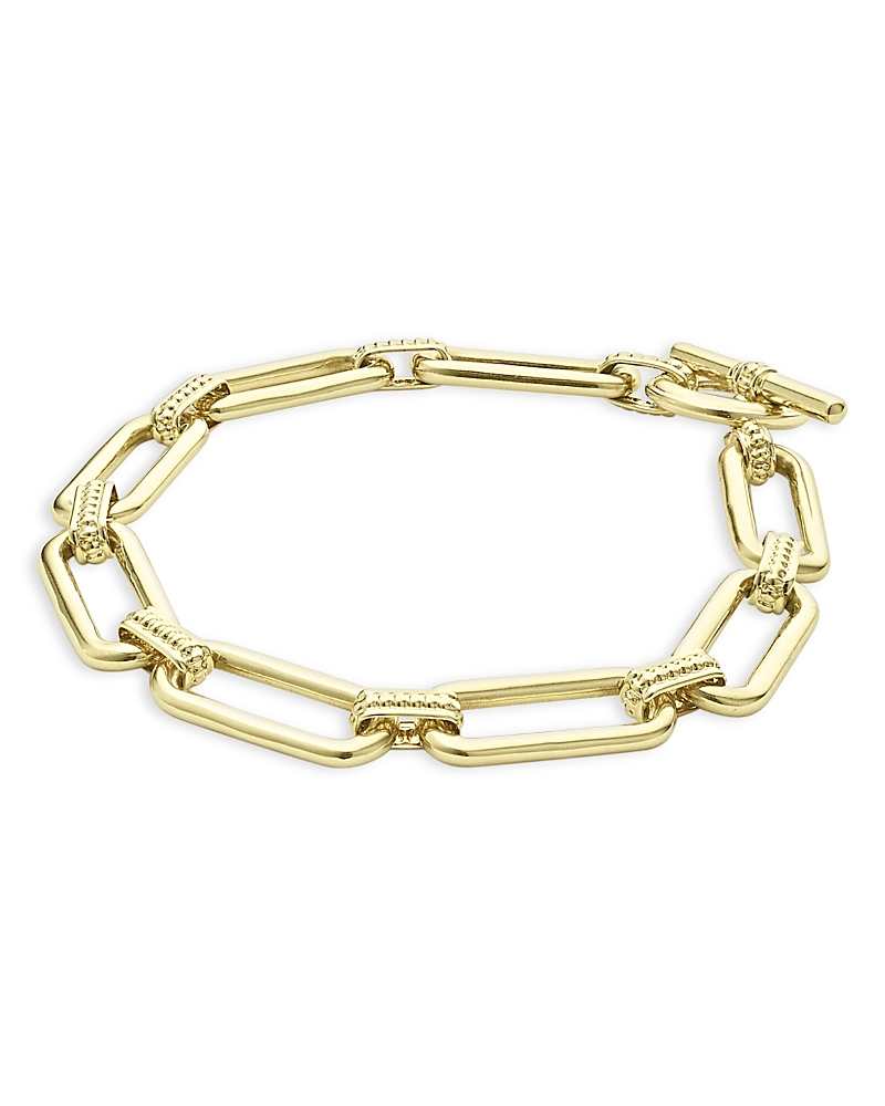 Lagos Signature Caviar Smooth Link Toggle Bracelet In Gold