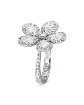 PIRANESI - 18K White Gold Classic Diamond Flower Ring