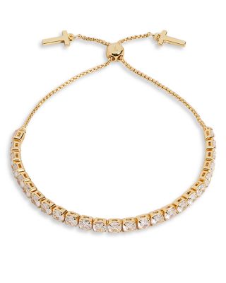 Melrah Icon Crystal Slider Bracelet Rose Gold Pink