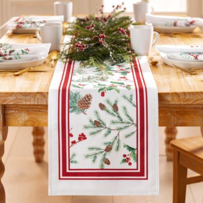 Elrene Home Fashions - Winter Holiday Berry Fabric Table Runner, 70" x 13"