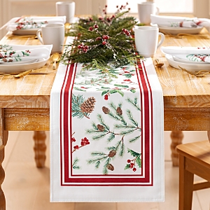 Elrene Home Fashions Winter Holiday Berry Fabric Table Runner, 70 x 13