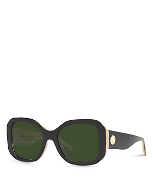 Tory Burch Butterfly Sunglasses, 52mm In Black/green Solid