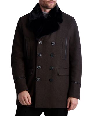 KARL LAGERFELD PARIS - Notch Lapel Pea Coat