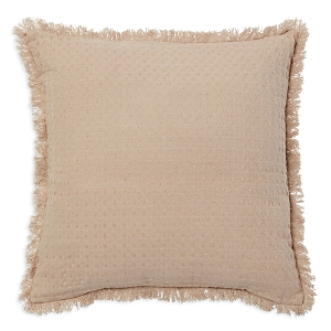 Roselli Trading Agra Waffle Cotton Decorative Pillow In Taupe/ecru