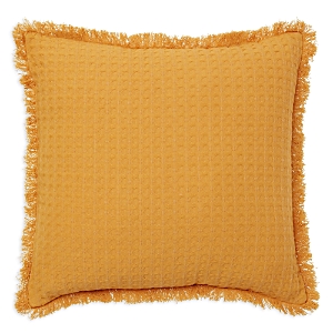 Roselli Trading Agra Waffle Cotton Decorative Pillow In Yellow