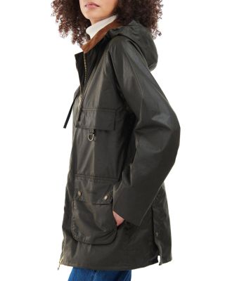 Barbour Highclere Hooded Mid Length Waxed Jacket Barbour Highclere Hooded Mid Length Waxed Jacket