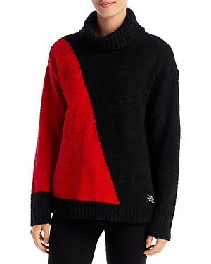 Karl Lagerfeld Paris Asymmetric Color Block Sweater