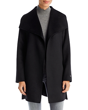 Tahari Ella Belted Wrap Coat In Black