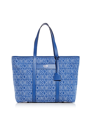 Moschino Monogram Shoulder Bag In Blue Multi