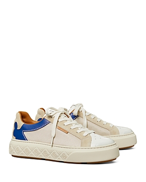 Tory Burch Ladybug Colorblock Low-top Sneakers In Cream/blue/frost
