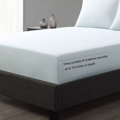 Solid Blue Sateen Sheet Set, King