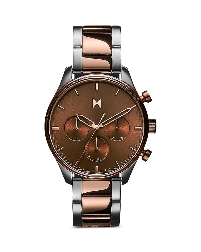 Mvmt Men's Chronograph Airhawk Two-tone Stainless Steel Bracelet Watch 42mm In Brown/silver