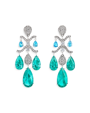 Shop Anabela Chan Palms Multi Simulated Stone Chandelier Drop Earrings In Blue/white