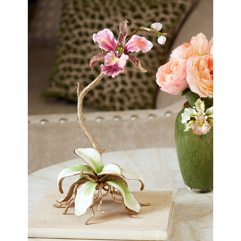 Jay Strongwater Orchid Objet In Multi