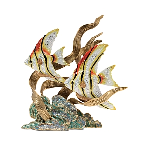 Shop Jay Strongwater Swimming Angel Fish Figurine In Multi