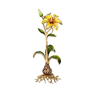 Shop Jay Strongwater Delphina Lily Objet In Yellow
