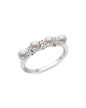 Bloomingdale's - Cultured Freshwater Pearl & Diamond Ring in 14K White Gold - 100% Exclusive