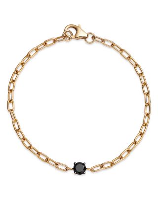 Bloomingdale's Fine Collection Black Diamond Paperclip Link Bracelet in 14K Yellow Gold, 0.50 ct. t. w. - Exclusive