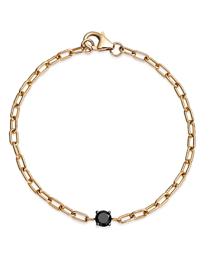Bloomingdale's Black Diamond Paperclip Link Bracelet In 14k Yellow Gold, 0.50 Ct. T.w. - 100% Exclusive In Black/gold