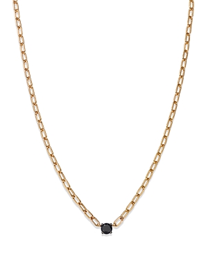 Bloomingdale's Black Diamond Paperclip Link Necklace In 14k Yellow Gold, 0.50 Ct. T.w. - 100% Exclusive In Black/gold